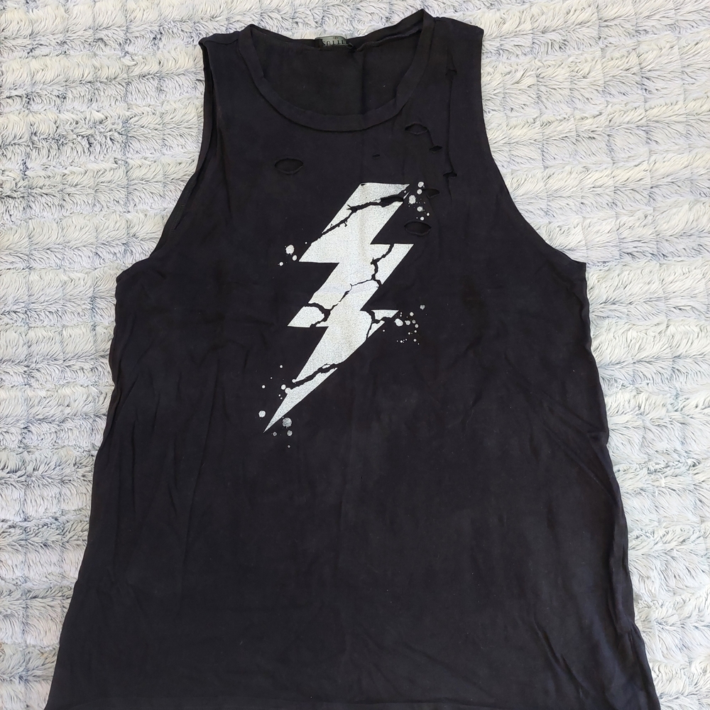Zutter‎ Black Tank Top with Lightning Bolt
